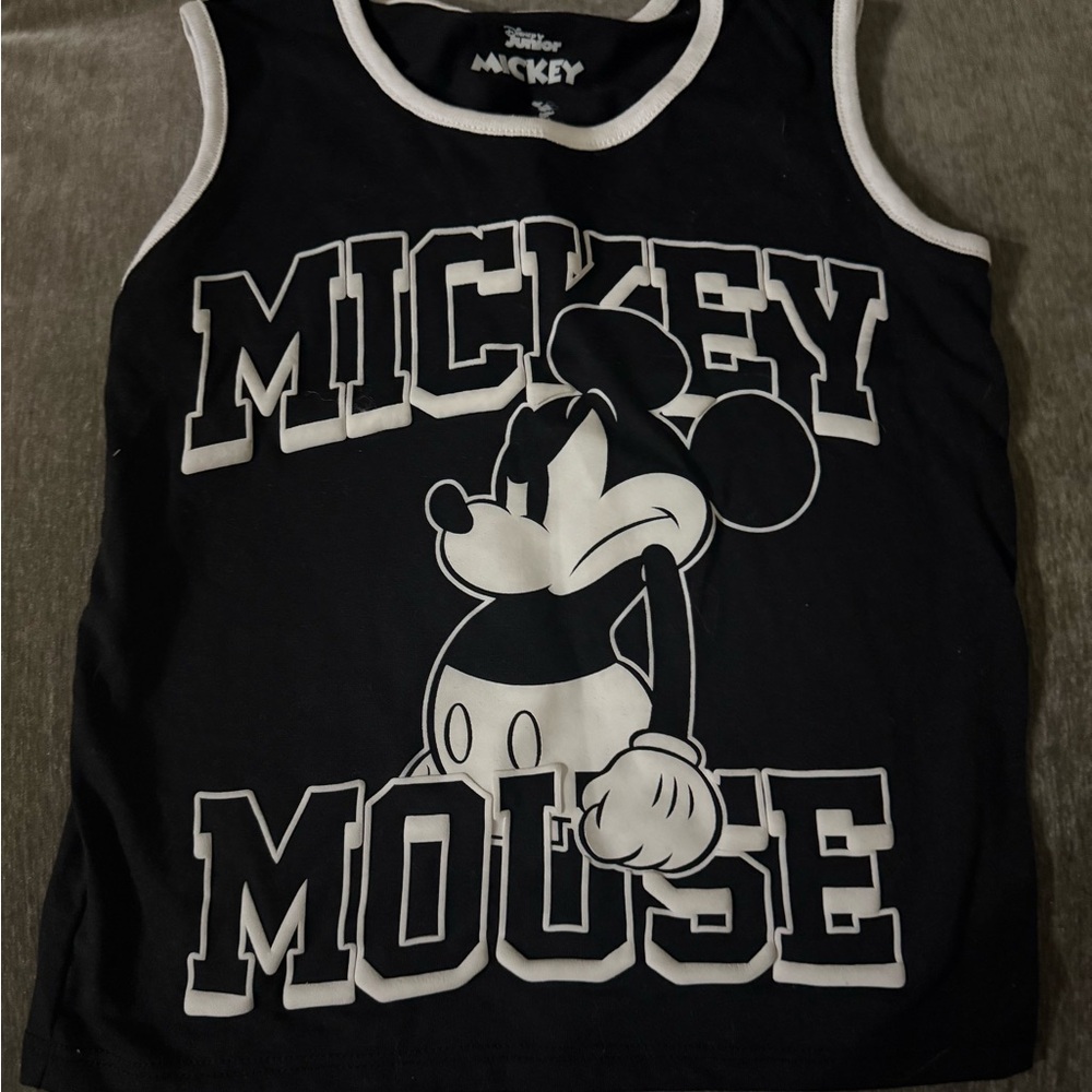 Disney Mickey Mouse Black and White Kids Tank Top